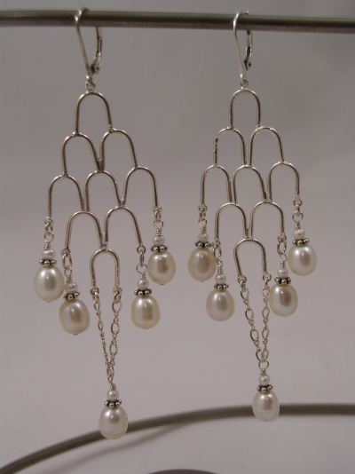 Bridal Chandelier Pearl Earrings