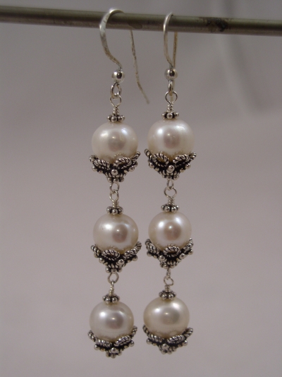 Triple Delight Pearl Earrings